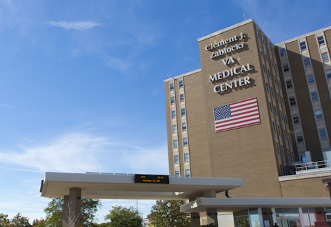 Image of the main entrance of the Clement J. Zablocki VA Medical Center